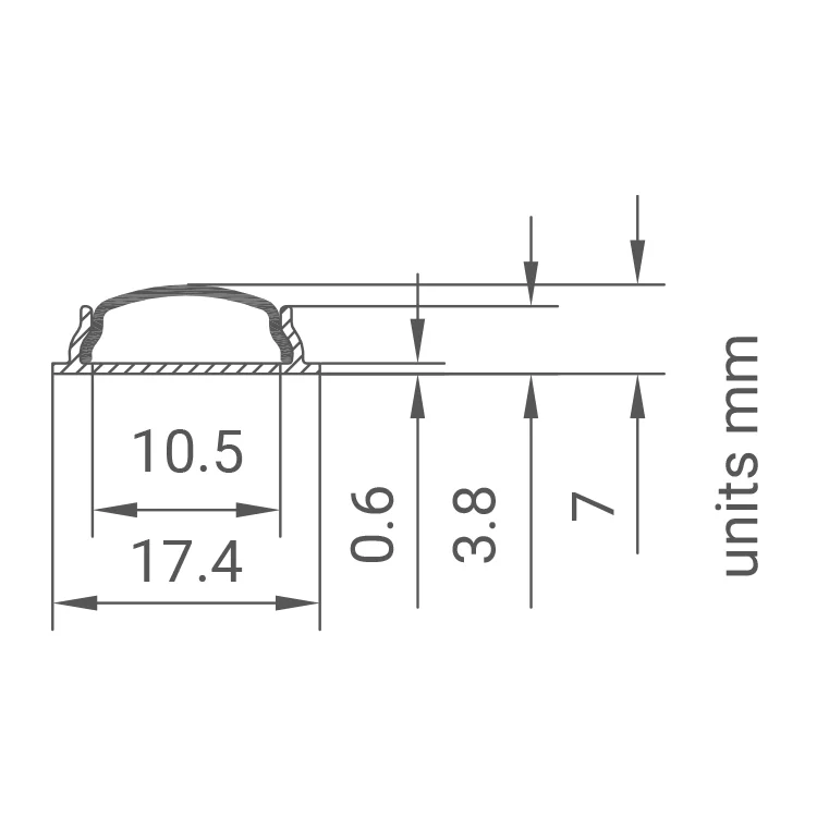 LED aluminium profile GFP-PRO-A042 measurements
