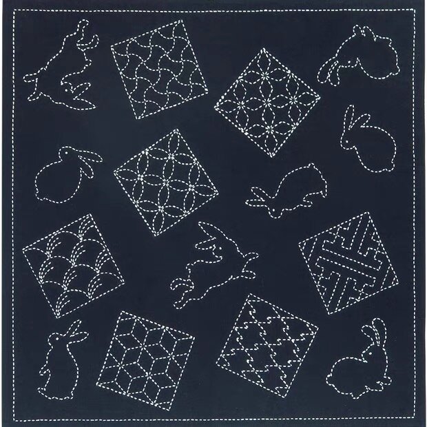 Acrylic Sashiko Stencil, Sashiko embroidery pattern, Qu stitch mold, Small  needle embroidery,Cartoon bunny pattern