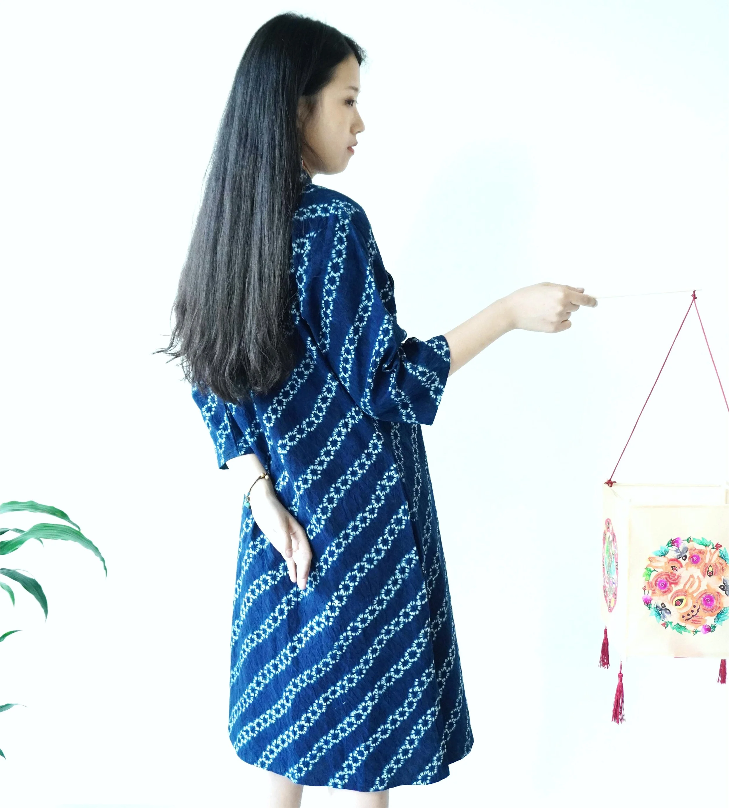 Natural indigo dyed shibori dress Yicrafts