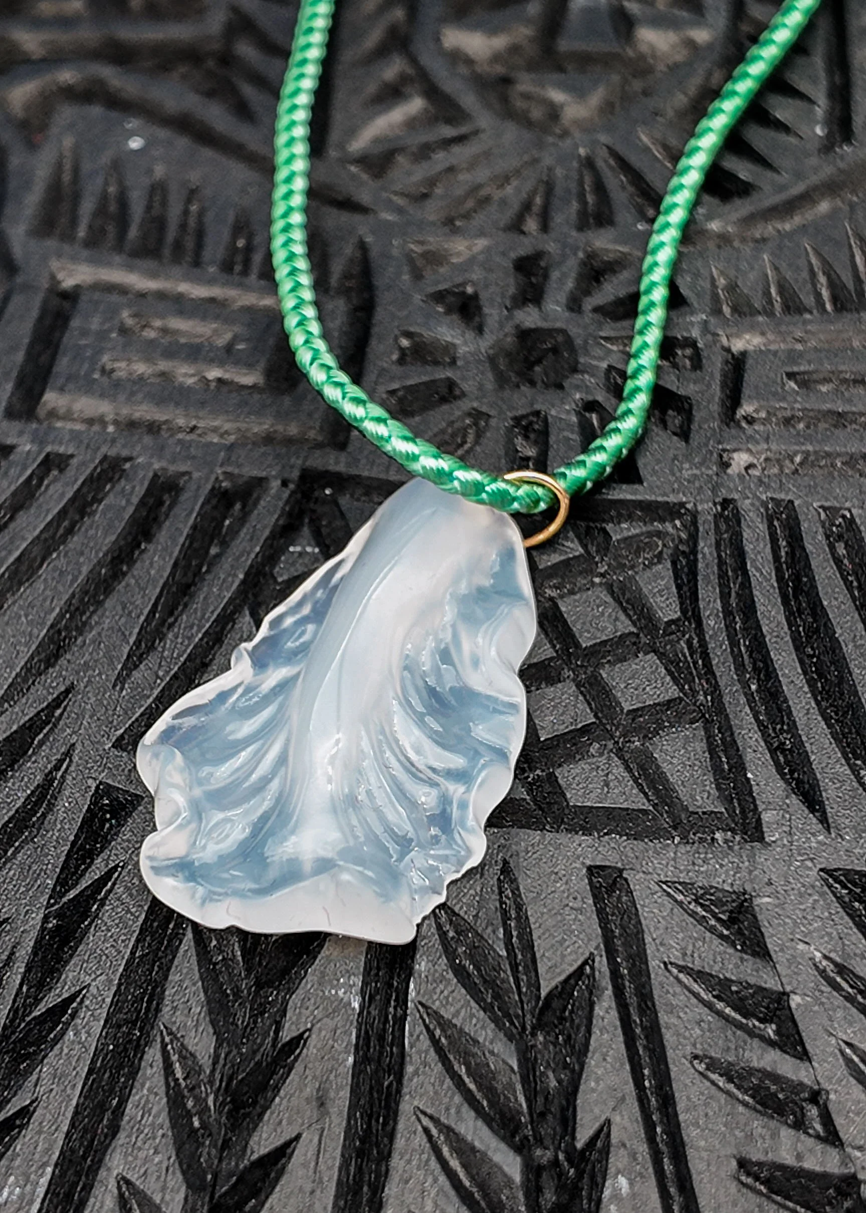 Jade Cabbage Pendant with Chinese Knot Necklace