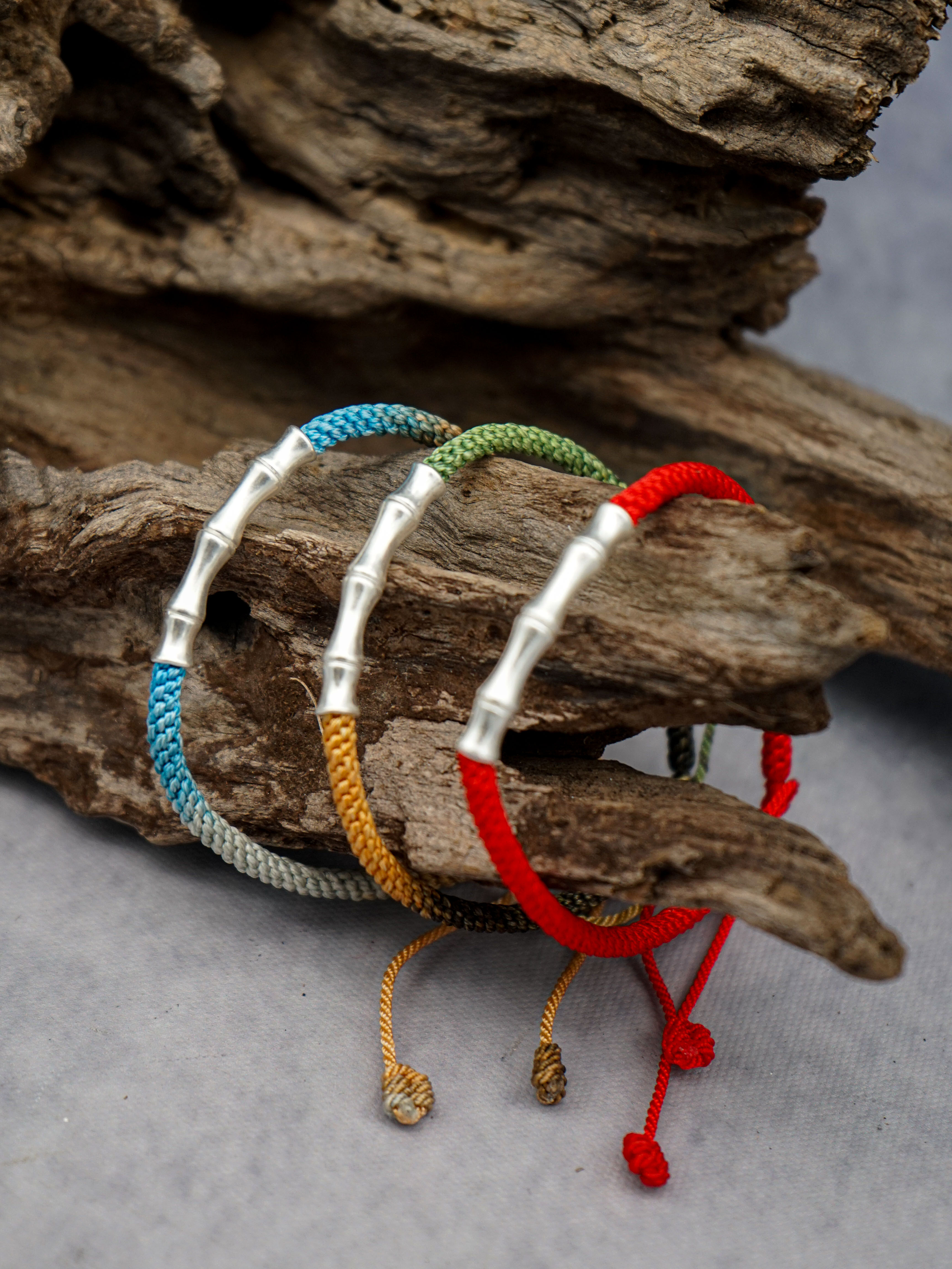 Chinese Knot Cord Bracelet with Bamboo Bead