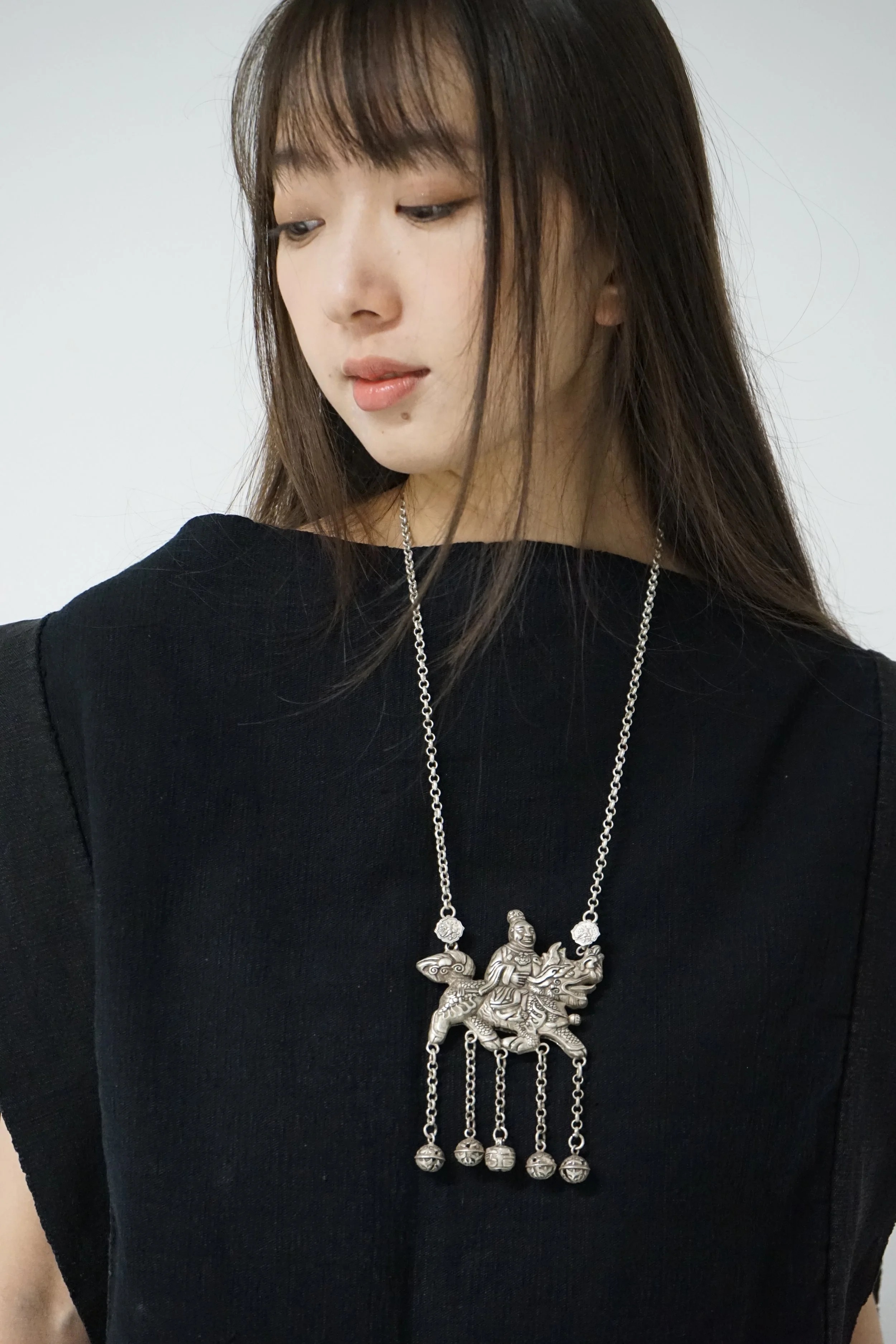 Miao sliver plated copper necklace - Kirin