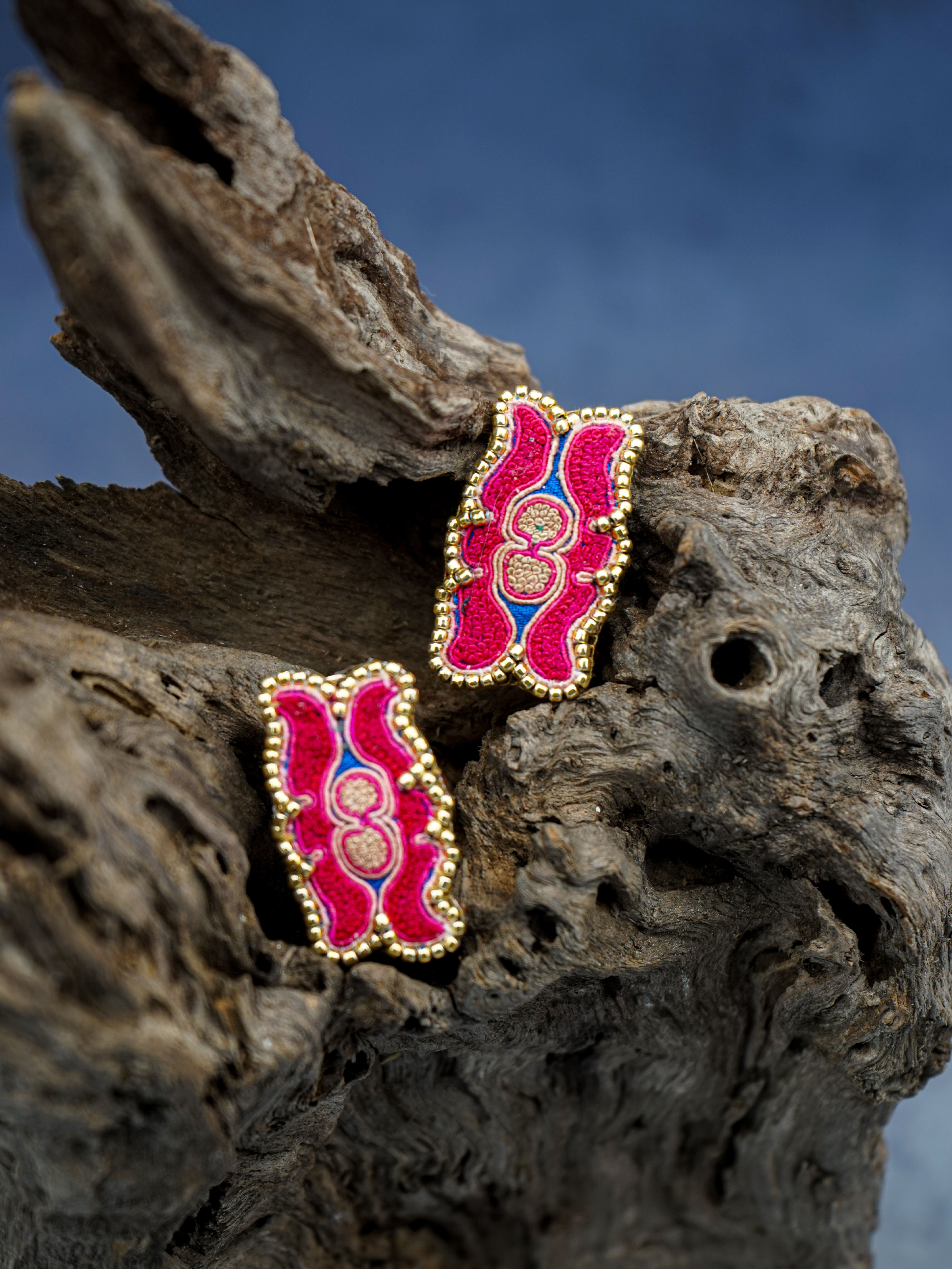 Yi彝 Traditional Hand Embroidery Earring - Flow