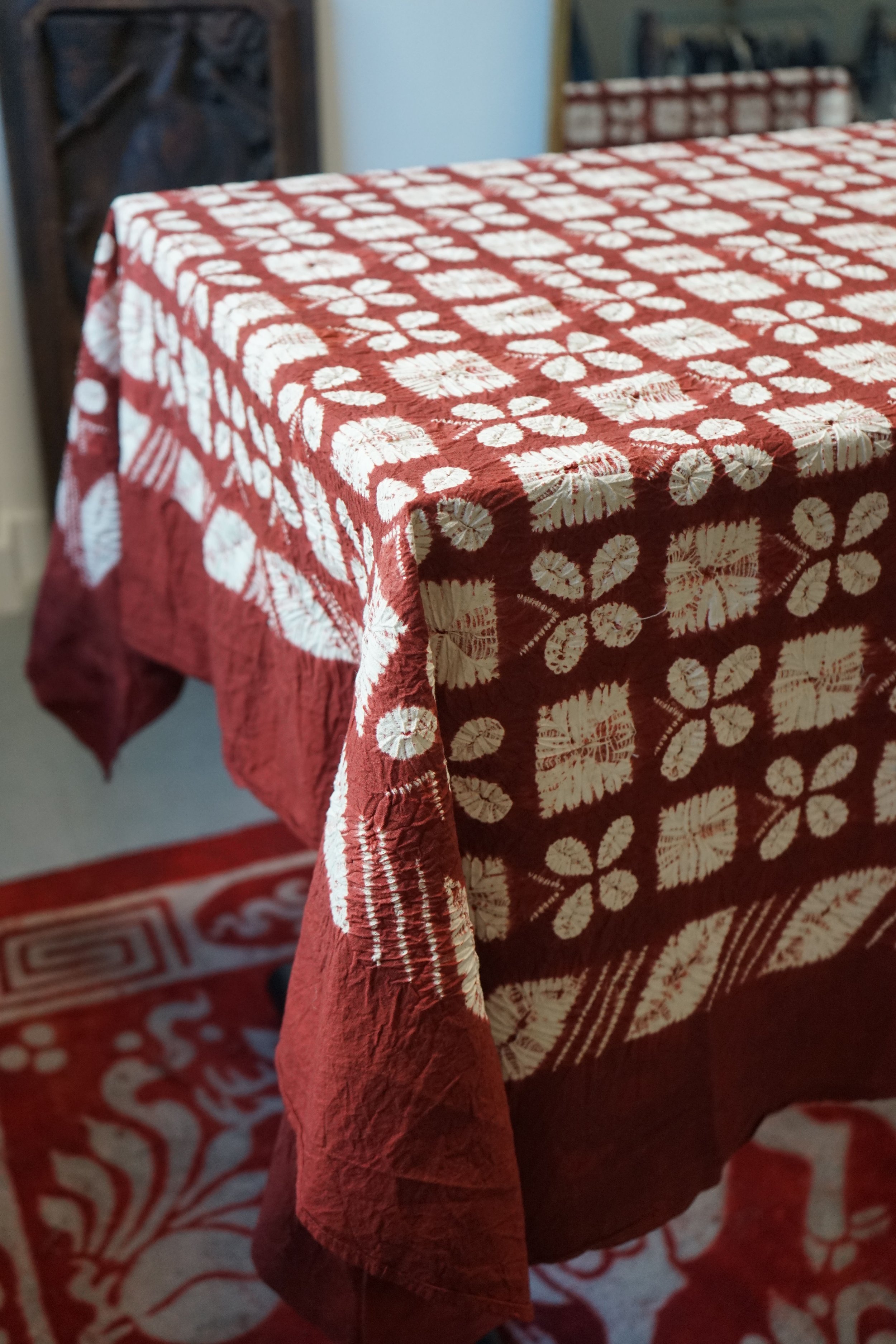 Bai Natural indigo dyed Table Cloth - Butterfly pattern