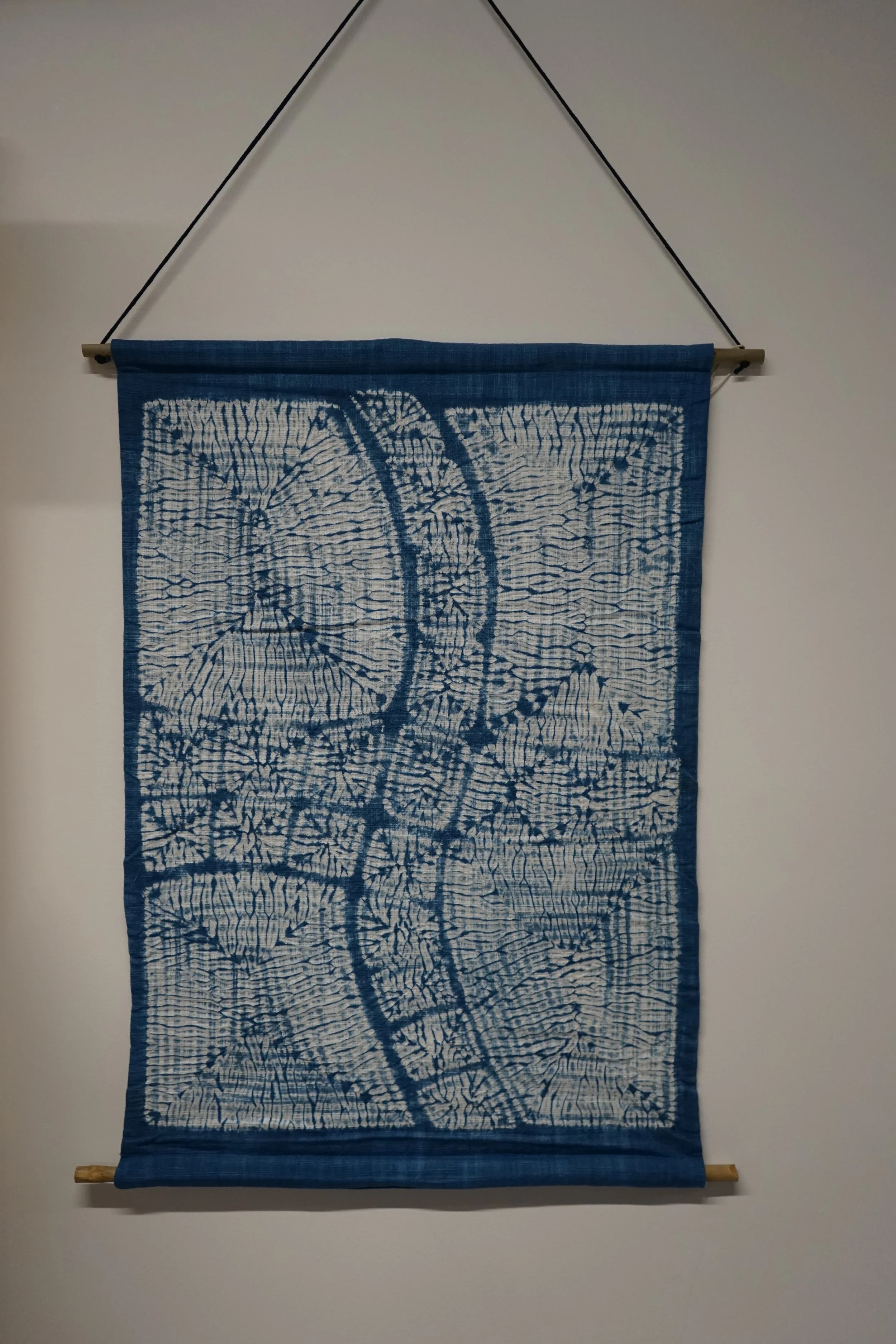 Natural light indigo wall hanging - Life path