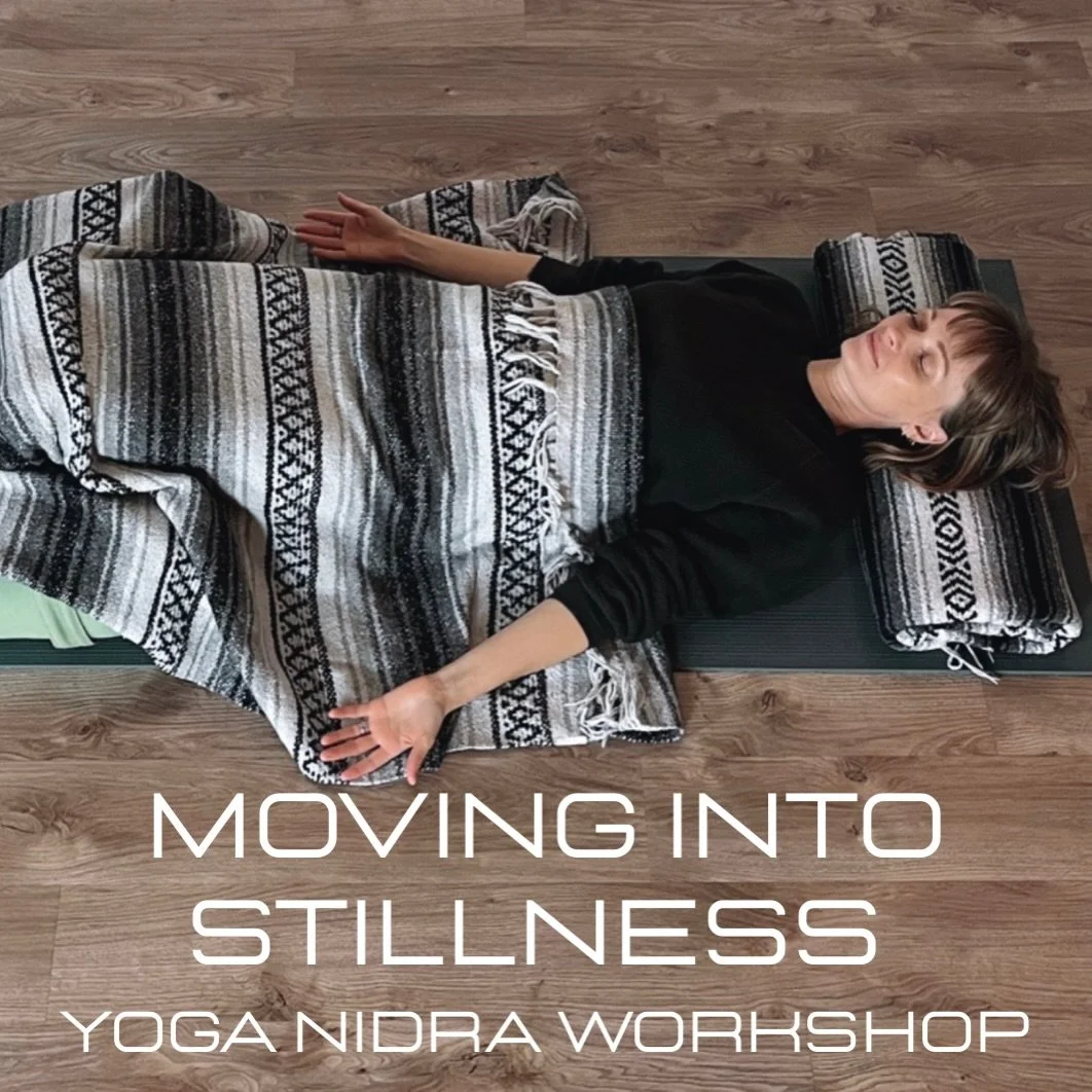 📣Join Rhia Saturday, January 10th, 3:30 - 4:45pm for Moving Into Stillness 😌

⬇️
This 75-minute workshop with Rhia, offers a gradual descent from movement into profound rest. 
&bull;We&rsquo;ll begin with a gentle yoga practice designed to release 