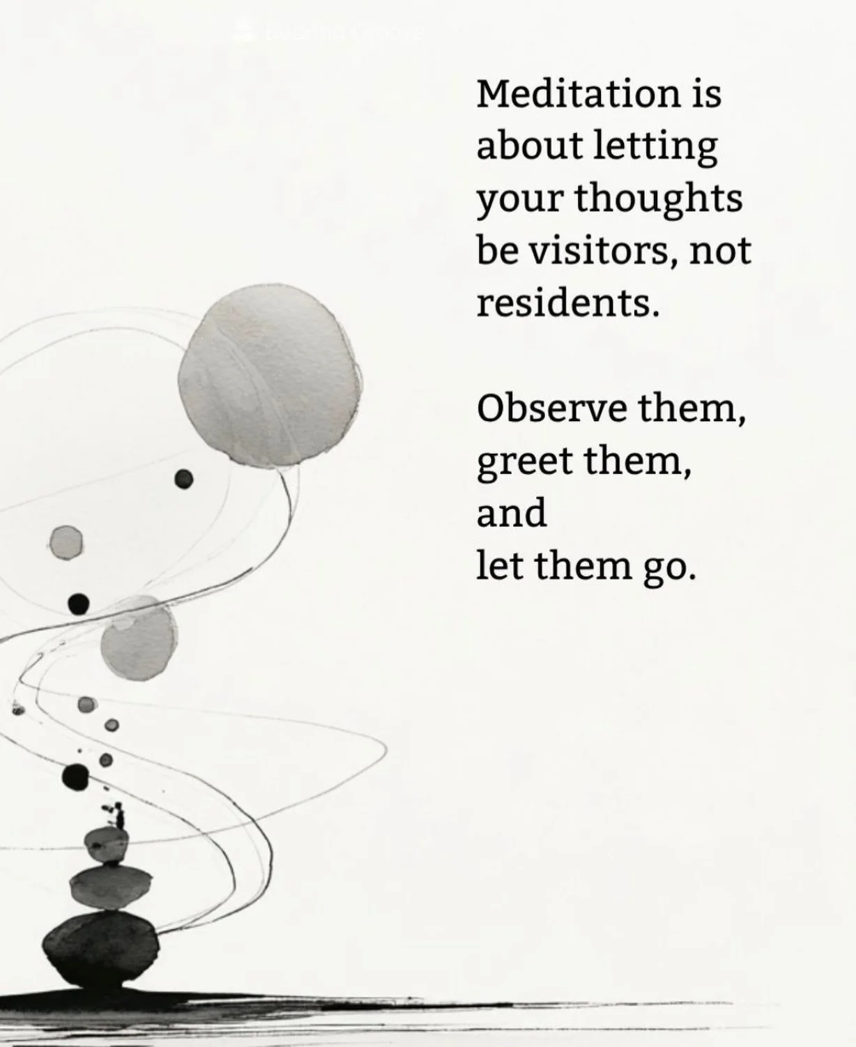 Let your thoughts be visitors, not residents. 
Remember, the more you practice this, the easier it becomes. 🥰

.
.
#meditationpractice #houstonmeditationstudio #practicemindfulness #soultribeshtx
