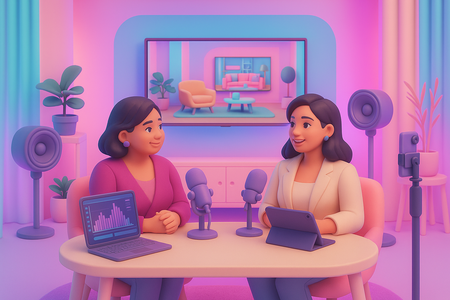 Podcasts & Audio Stories
Transform traditional audio into interactive TV experiences. Add visual elements, chapter navigation, or companion content that enhances your storytelling.
