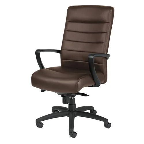 Quick Overview For comfort, durability, and minimalist style, the Manchester features oversized molded foam cushions in black or brown leather with fine-tailored stitching. The chair offers leather padded armrests, waterfall seat with pneumatic height adjustment, knee-tilt mechanism, tilt tension control and steel substructure for enhanced strength.