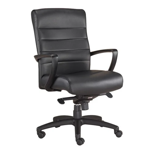 Quick Overview For comfort, durability, and minimalist style, the Manchester features oversized molded foam cushions in black or brown leather with fine-tailored stitching. The chair offers leather padded armrests, waterfall seat with pneumatic height adjustment, knee-tilt mechanism, tilt tension control and steel substructure for enhanced strength.