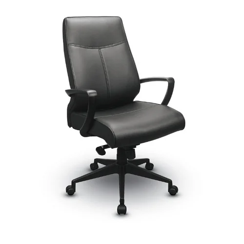 Overview The TEMPUR material contours to the unique shape of your body, assuring you comfort and support throughout the day. It's a chair that works with you, instead of against you. A luxurious leather finish creates a contemporary, sleek look that dresses up any office or conference room.