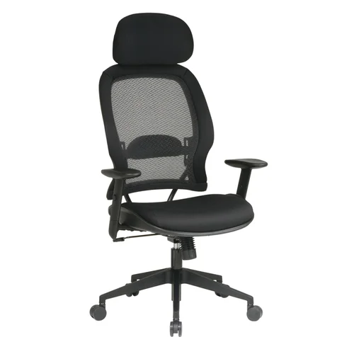 Quick Overview Space It- Professional AirGrid chair features active lumbar support and a mesh screen back. Mesh screen back allows breathability while adjustable padded lumbar support provides comfort. Functions include one-touch pneumatic seat-height adjustment, 360-degree swivel, tilt, tilt tension, tilt lock, and 2-to-1 synchro tilt. Head rest and arms adjust in height.