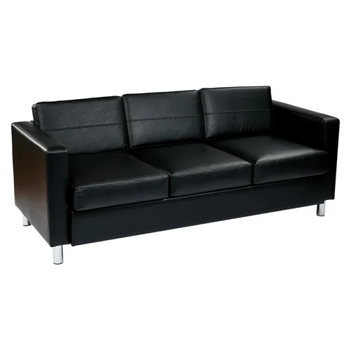 Quick Overview Lounge It- This sofa features chrome legs, foam cushions, and a durable vinyl upholstery.