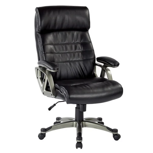 Quick Overview This OFD executive chair is outfitted with a thick padded back with contour coil spring seat and built-in lumbar support affords for hours of cozy seating, minimizing fatigue and alleviating pressure on the spine.
