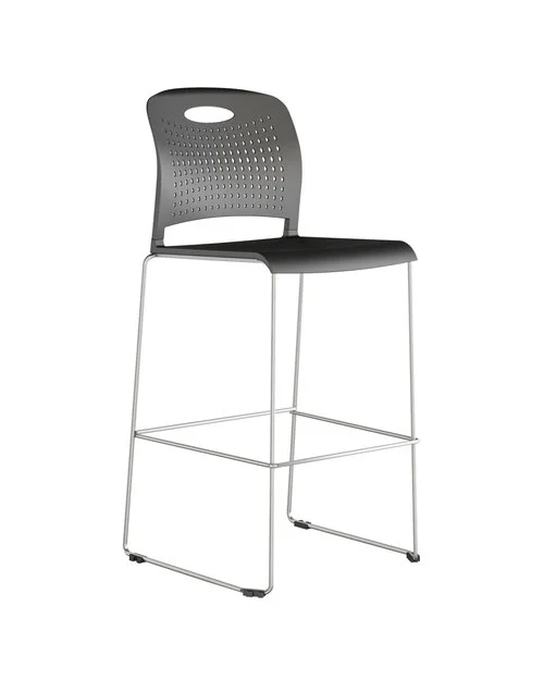 Quick Overview Triad is a lightweight high density stack chair that stacks up to 40 on a dolly. Triad offers an optional tablet arm and bookrack for three different configurations. Triad offers flexibility and ease of use in cafeteria, training spaces, classrooms, auditoriums or any area where extra seating is required. The Triad Stool, with a 30.5” seat height, is an addition to the already popular Triad high density stack chair series.