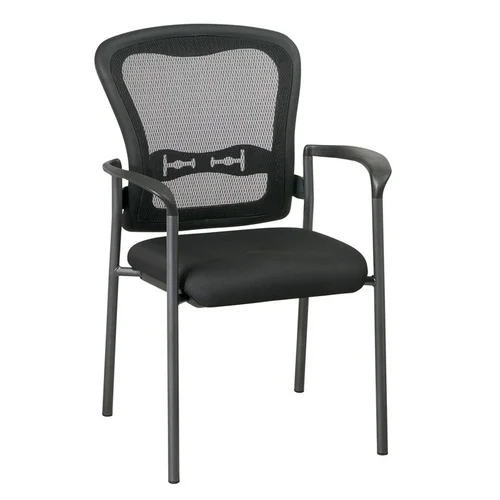 OFD Mesh It ProGrid Back Visitors Chair with Arms and Titanium Finish $310