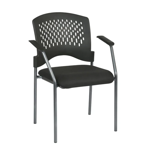Quick Overview Stack It- Titanium Finish Visitors Chair With Arms And Plastic Wrap Around Back