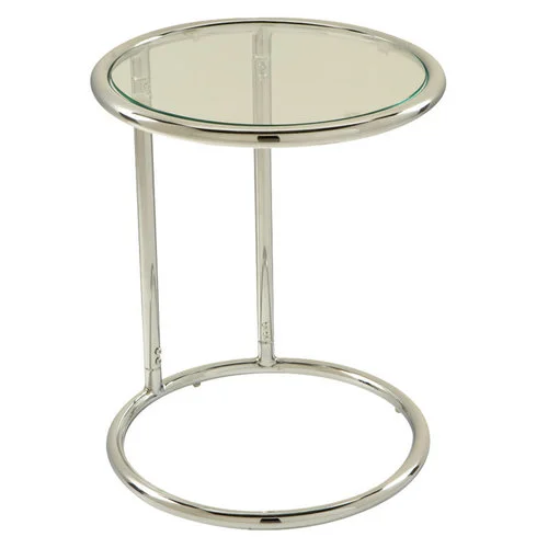 OFD Glass Circle Table with Chrome Frame 351.00