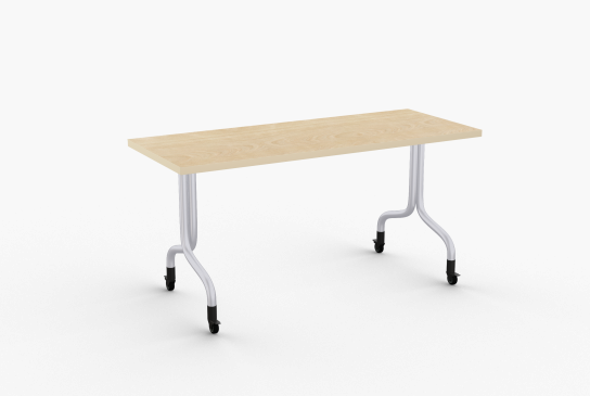 Quick Overview Our sleekly designed Convertible is constructed with space efficiency in mind. It offers a flexible and mobile solution that allows an every-day office area to be converted quickly and easily from one application to another. Convertible incorporates a top that can be tilted, resulting in a vertically stacking table. Its unique structure allows straight-on nesting in the flipped position. Each table takes up only 4.5" of space. Single point release mechanism is simple to use when flipping any size top. Locking skate casters are standard for easy mobility and a heavy duty beam prevents the top from sagging.