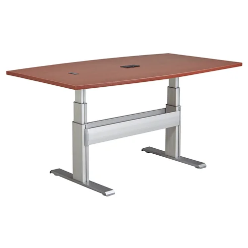 Quick Overview Electric Height Adjustable Conference Table Alternate between sitting and standing in your meetings with the push of a button.