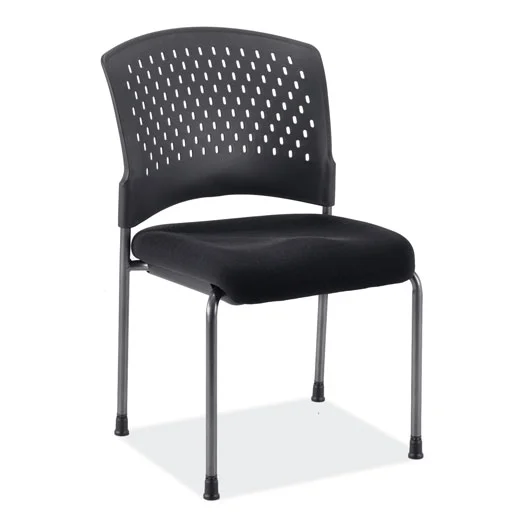 COE Armless Stack Chair with Black Fabric Seat and Titanium Frame 239.00