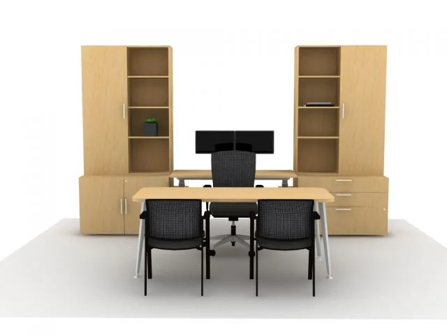 AIS Calibrate Casegoods with Height Adjustable Credenza