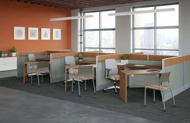 AIS Divi Open Plan Panel System Six Pack of Workstations
