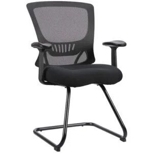 OFD 500G-BLK Mesh It ZAPP Series Sled Base Guest Chair