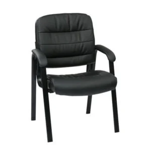 OFD 7084-BLK Faux Leather Straight Leg Visitors Chair