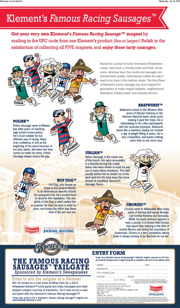 racing sausages names