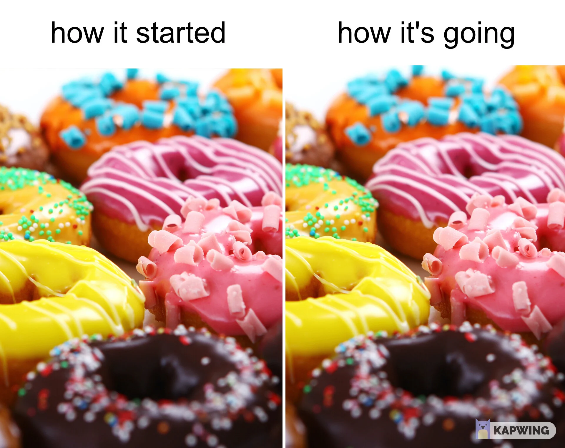 Food photo created by Racool_studio - www.freepik.com          How it started, how it's going by Kapwing