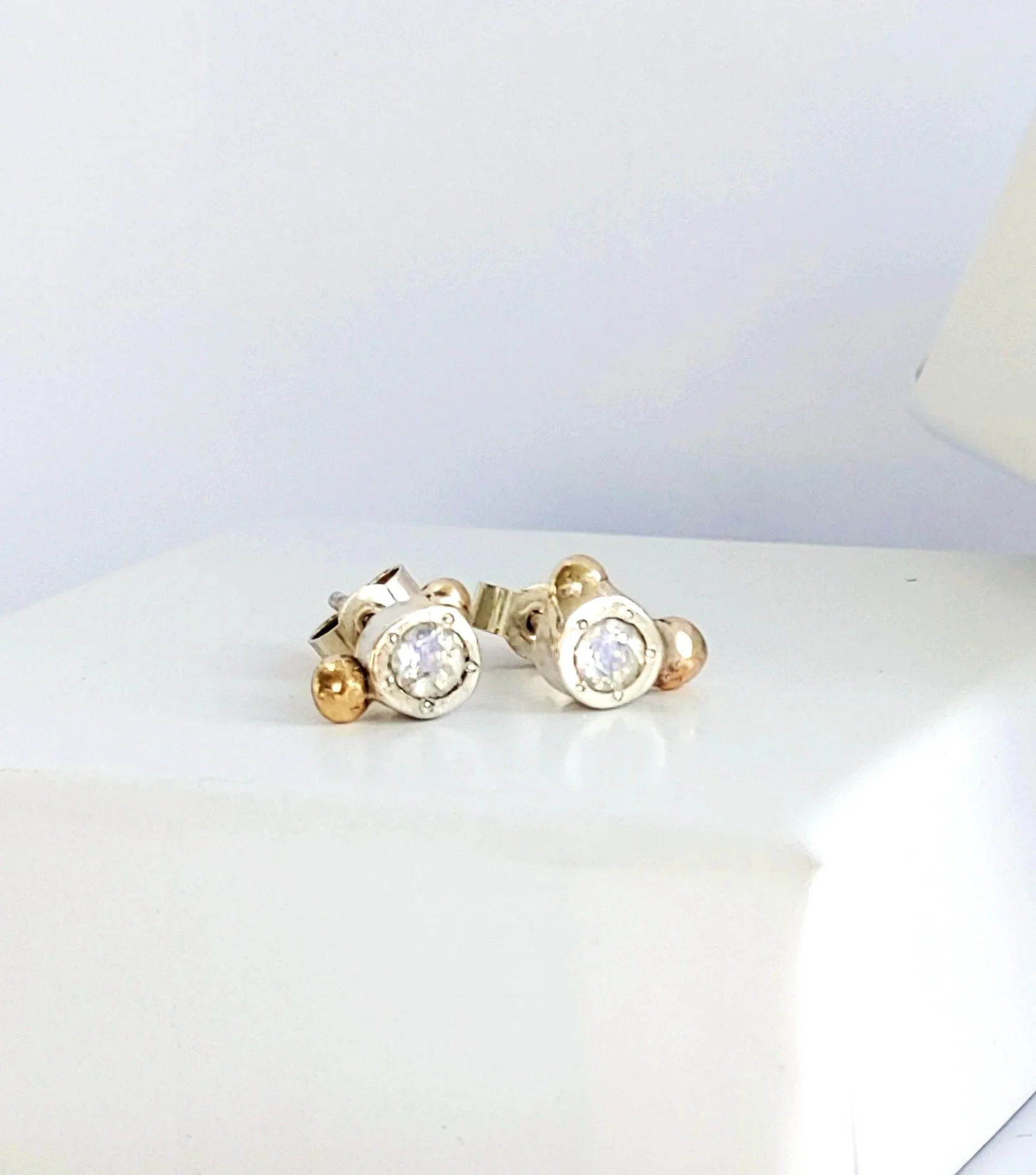 Constellation Stud Earrings Moonstone