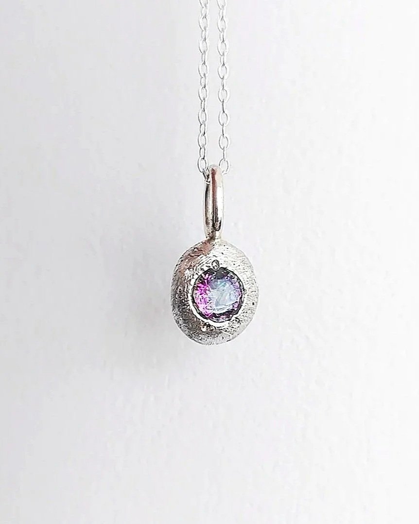 Mystic Quartz Solid Silver 'Cloch' Necklace