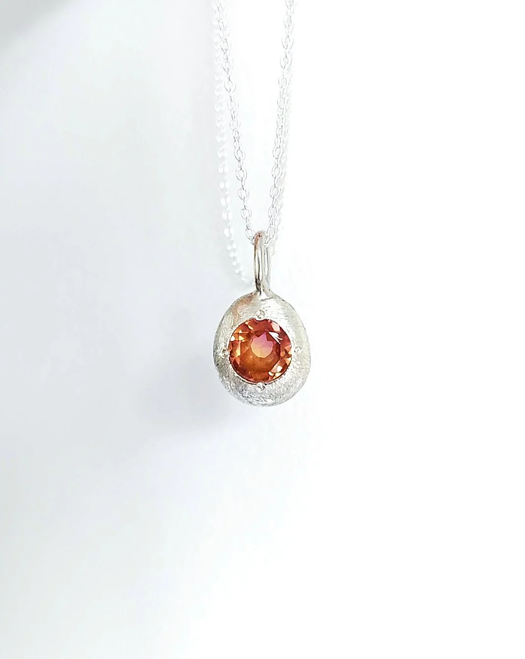 Ametrine 'Cloch' Pebble Solid Silver Necklace