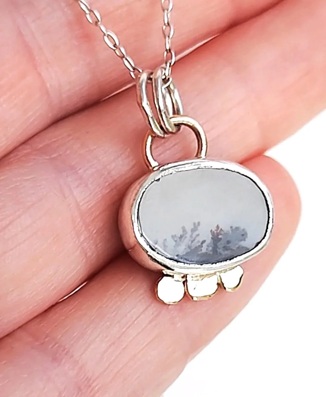 'Ocean Forest' Dendritic Agate Necklace