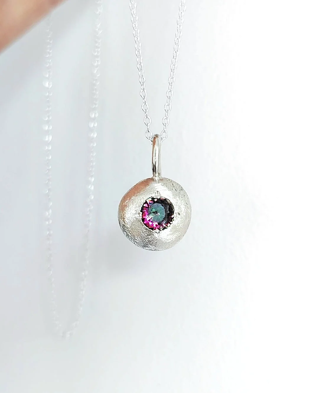 Mystic Quartz Solid Silver 'Cloch' Necklace