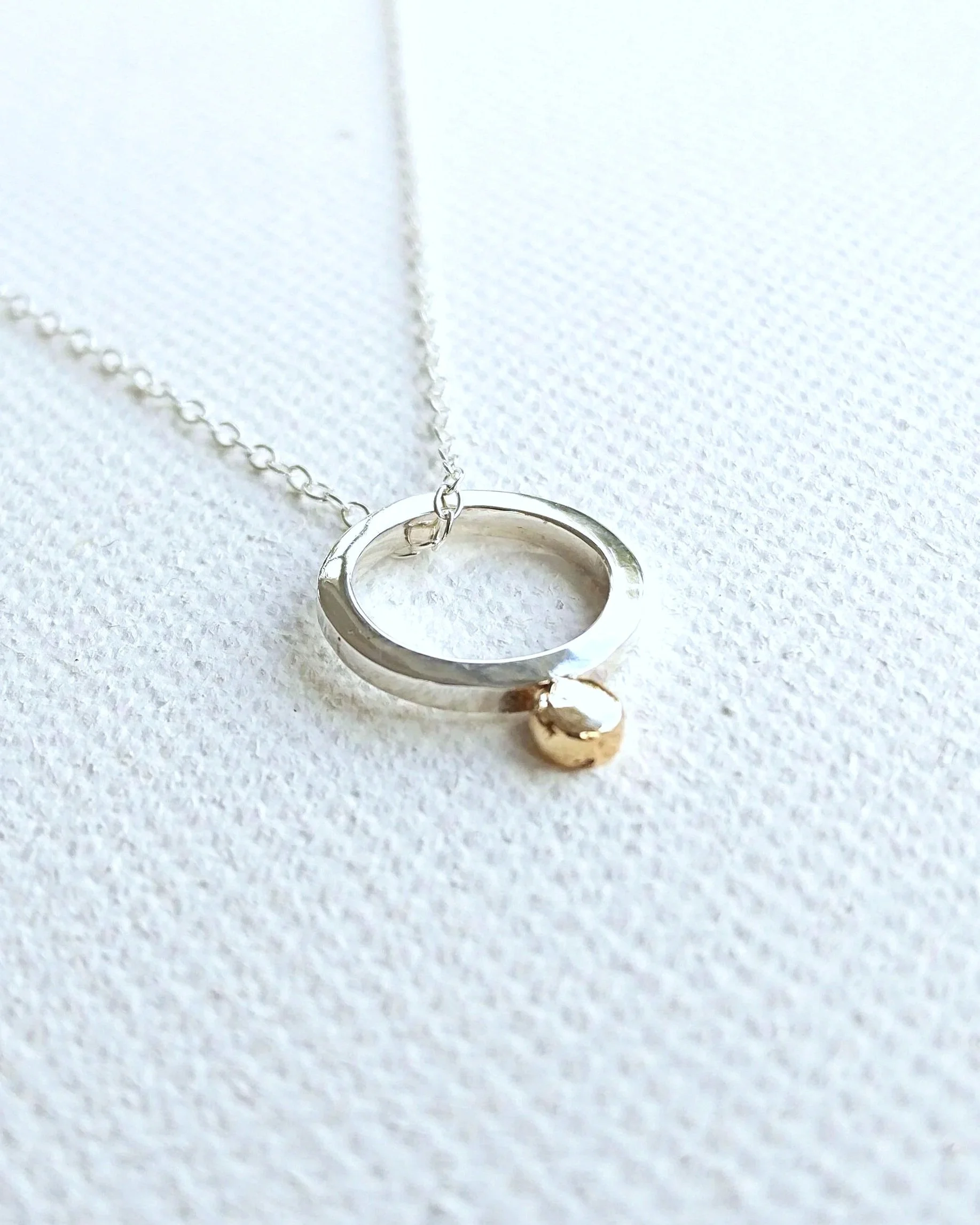 'Collide'  Sterling Silver and 9K Gold Accent Necklace