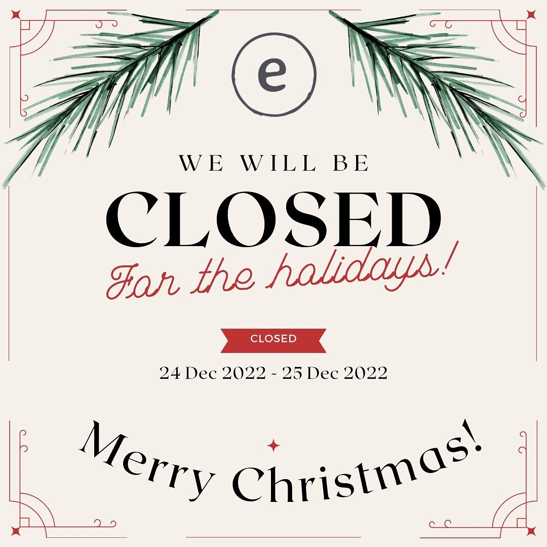 Elements will be closed today and tomorrow. 

On behalf of all of us at elements, we wish you a Merry Christmas!