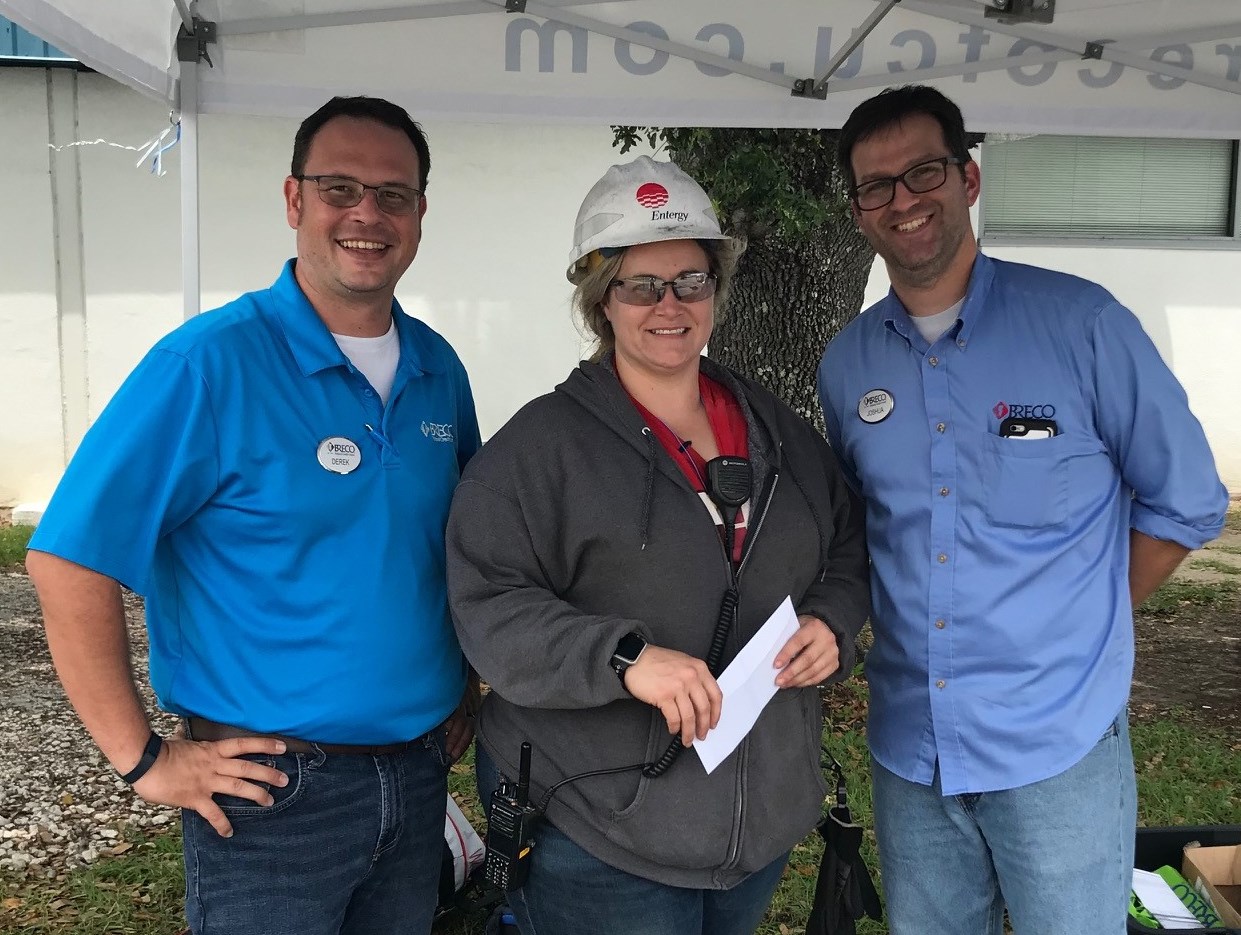 Entergy employee Amber Marquez wins a Visa gift card from BRECO FCU
