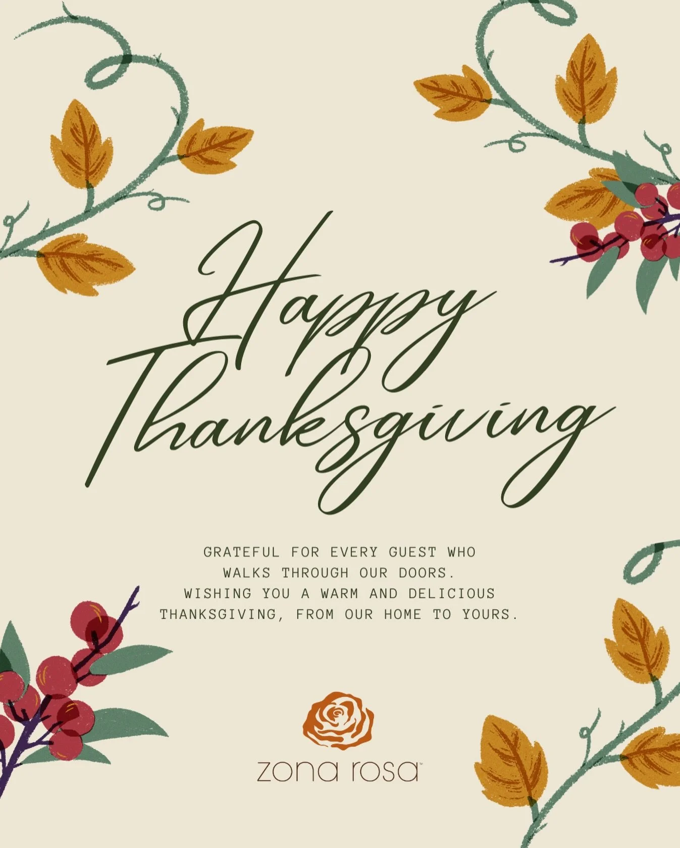 Sending a little extra warmth your way today. From our table to yours, happy Thanksgiving 🍁