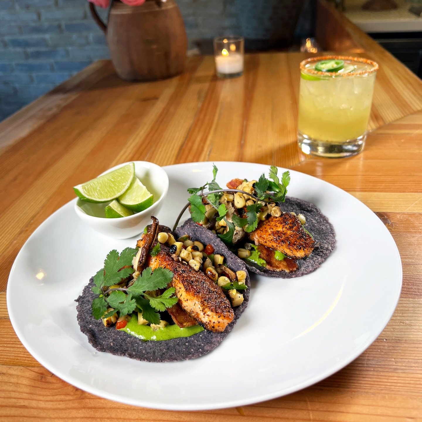 Blackened salmon. Shiitake + corn relish. Cilantro aioli. Bacon.

Bold, balanced, and a little bit indulgent in all the right ways.

One bite and you&rsquo;ll understand the love. 🌮💛

Only at Zona Rosa 🌹

Have you tried our salmon tacos?
.
.
.
#sa
