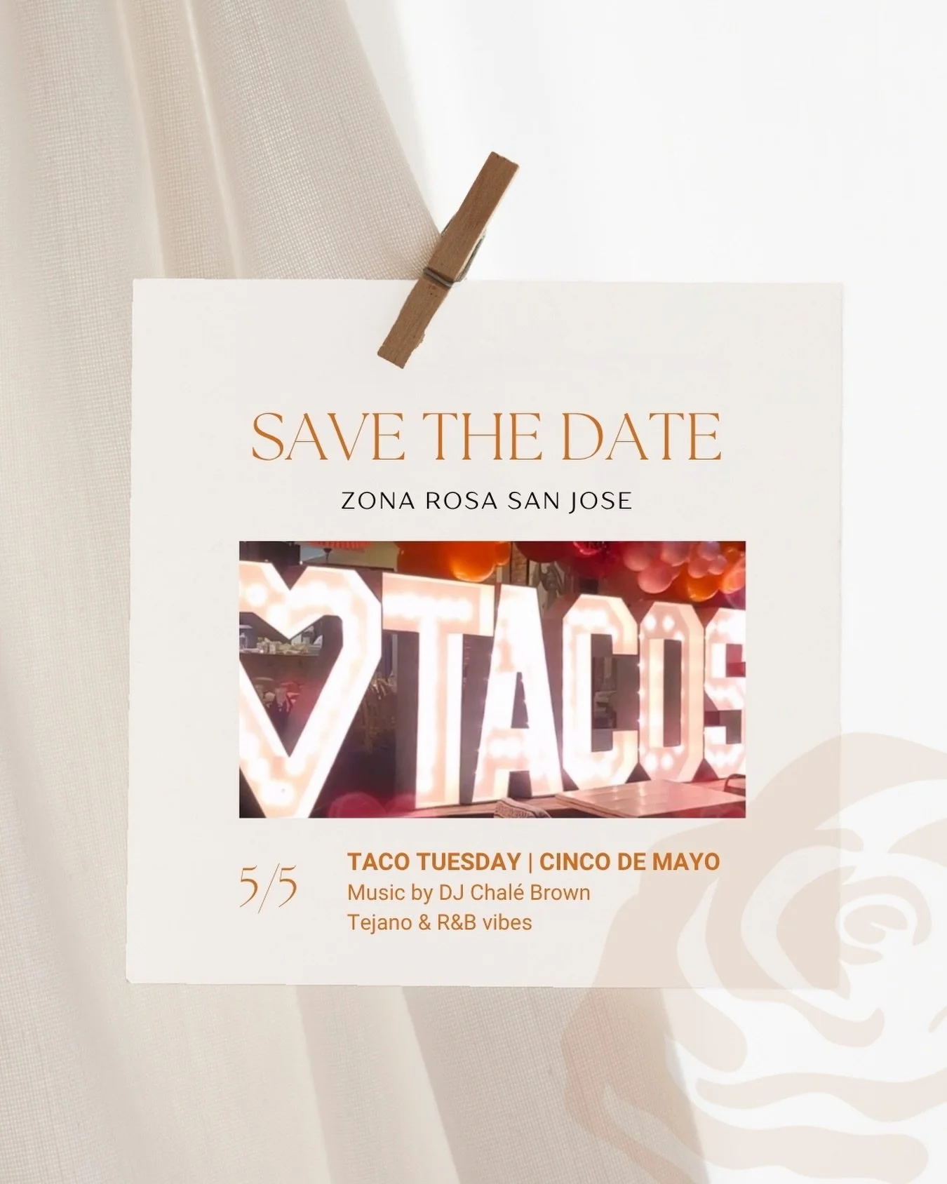 🌮✨ SAVE THE DATE ✨🌮
This year, Taco Tuesday hits different, because it falls on Cinco de Mayo! 🎉

Join us at Zona Rosa San Jose on The Alameda for a night of tacos, good vibes, and non-stop dancing!
📅 Monday, May 5th
📍 Zona Rosa | The Alameda, S