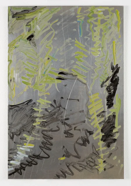 Untitled (where the cat lay II) , 2018, oil on aluminium 40 x 60 cm. Photo by C. Capurro