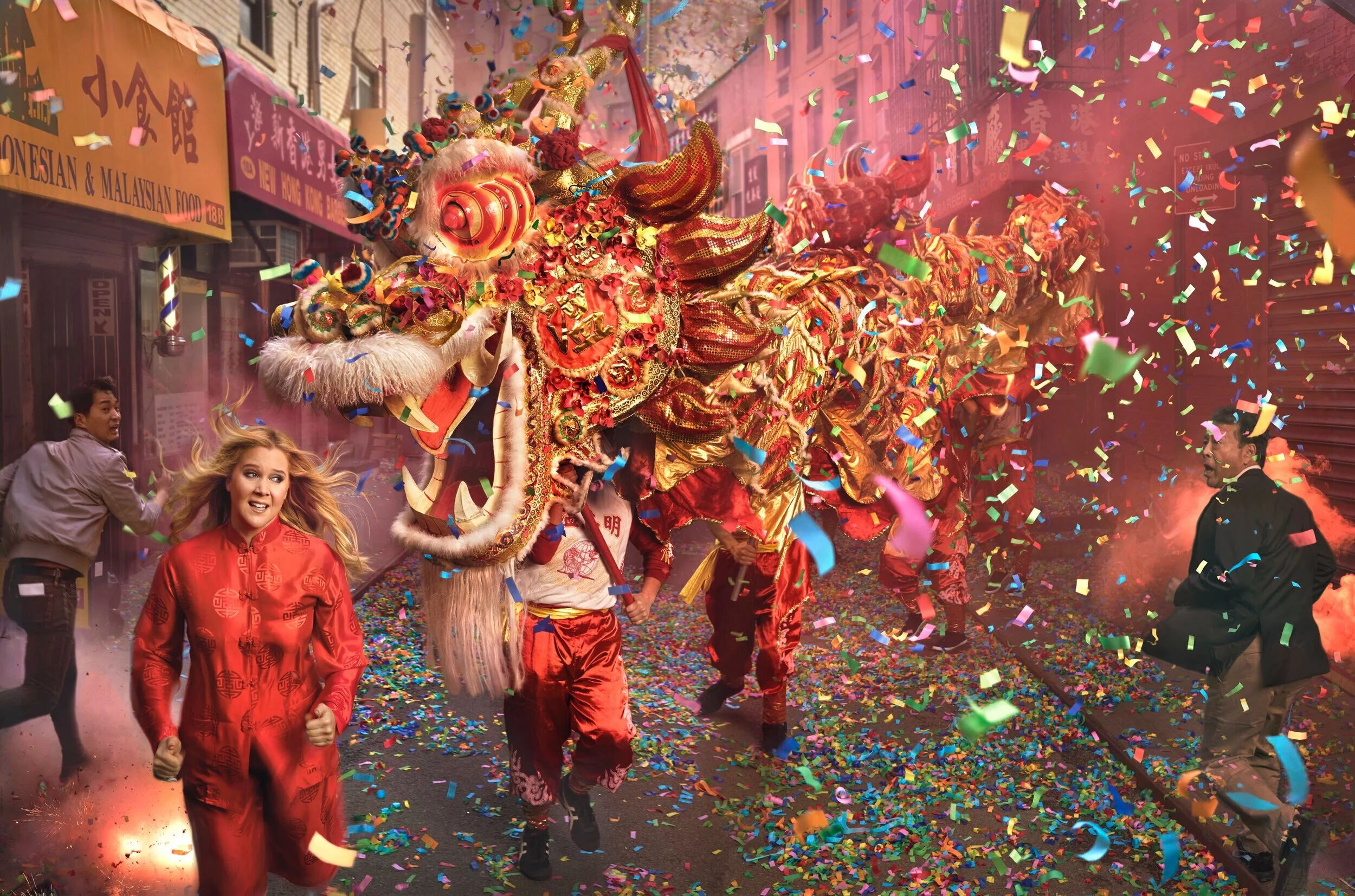 AMY SCHUMER PHOTOGRAPHED BY MARK SELIGER. CHINATOWN, NYC. 