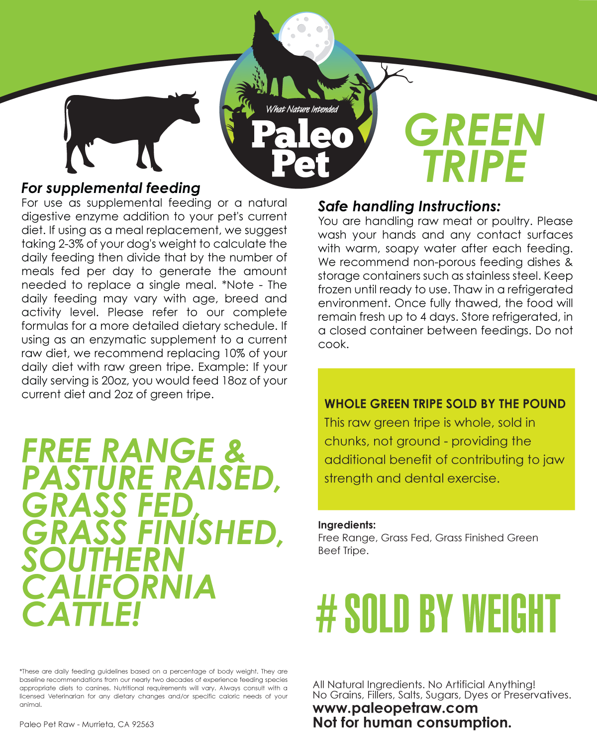 green tripe feeding guide