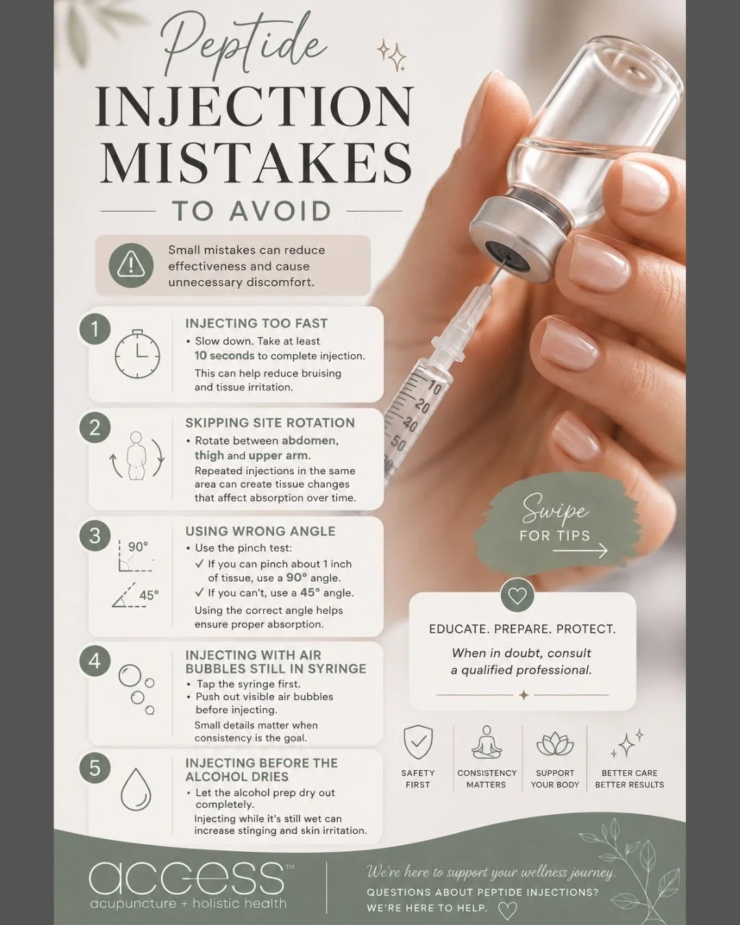 Peptide injection mistakes to avoid