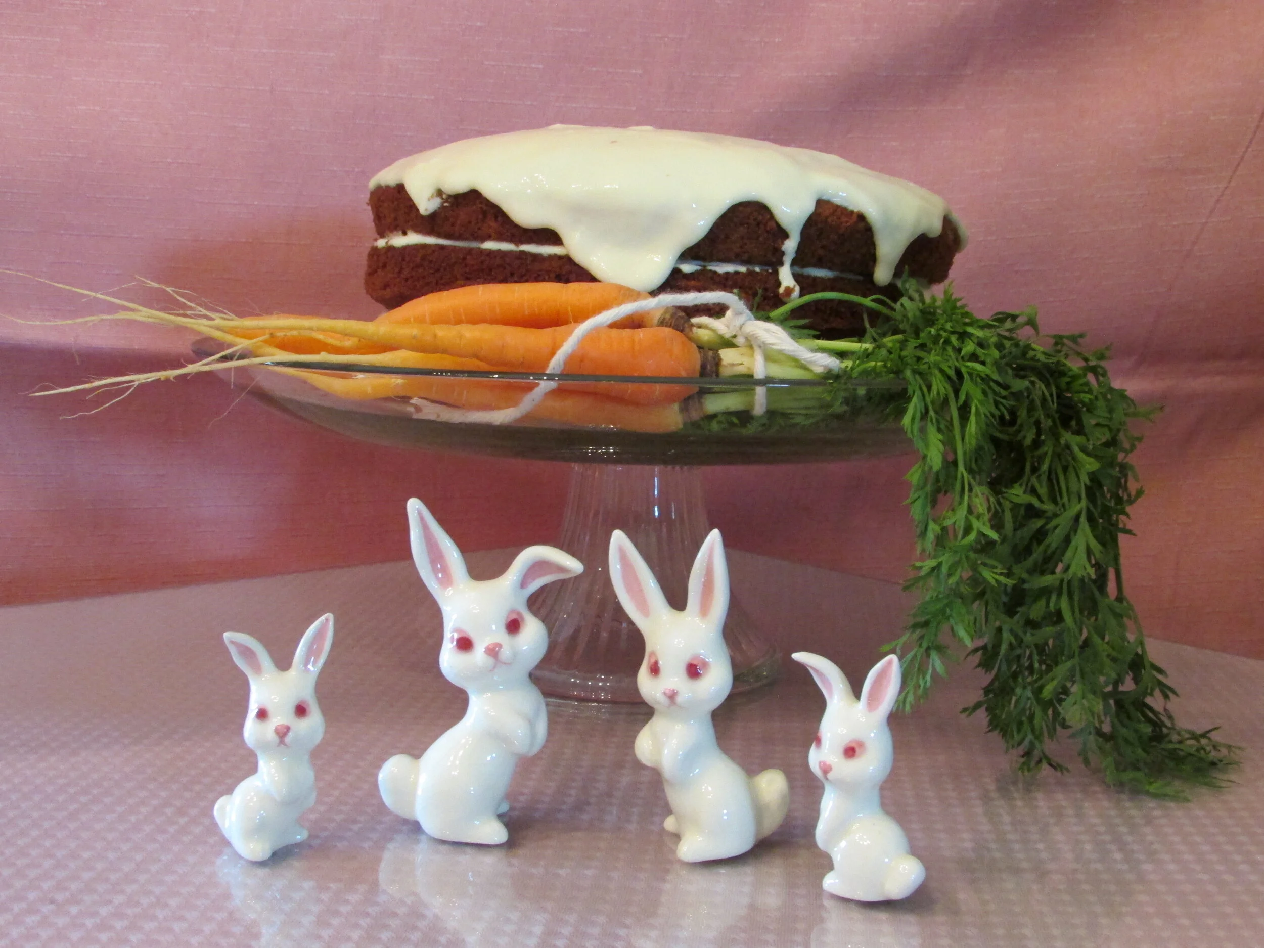 An Easter Menu topped with Carrot Cake