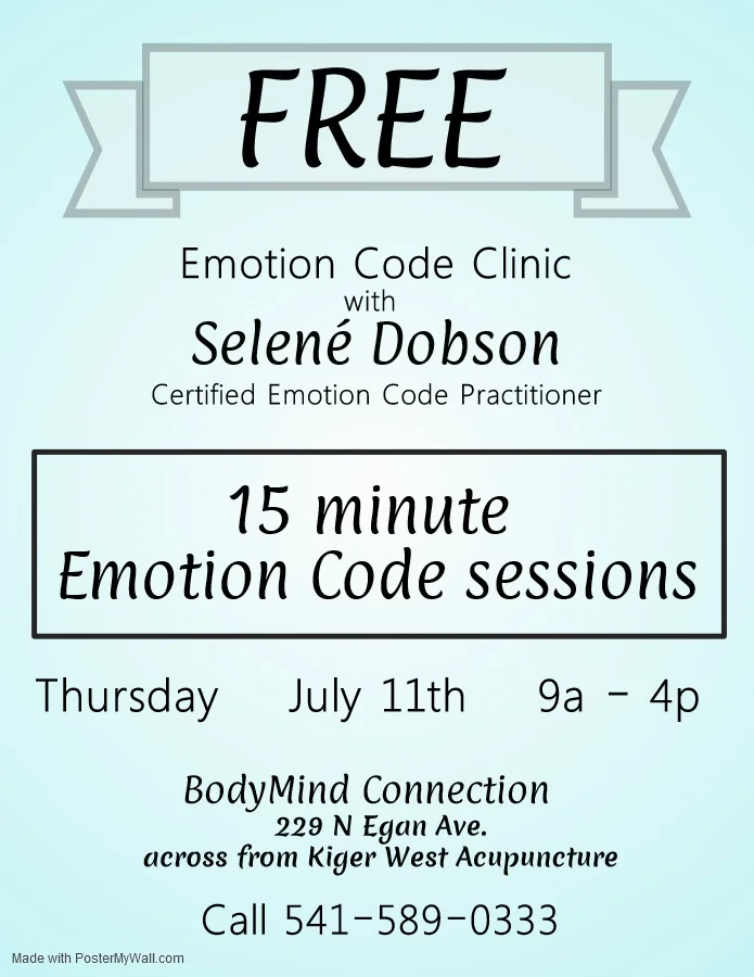 BMC free Emotion Code clinic July 2019.jpg