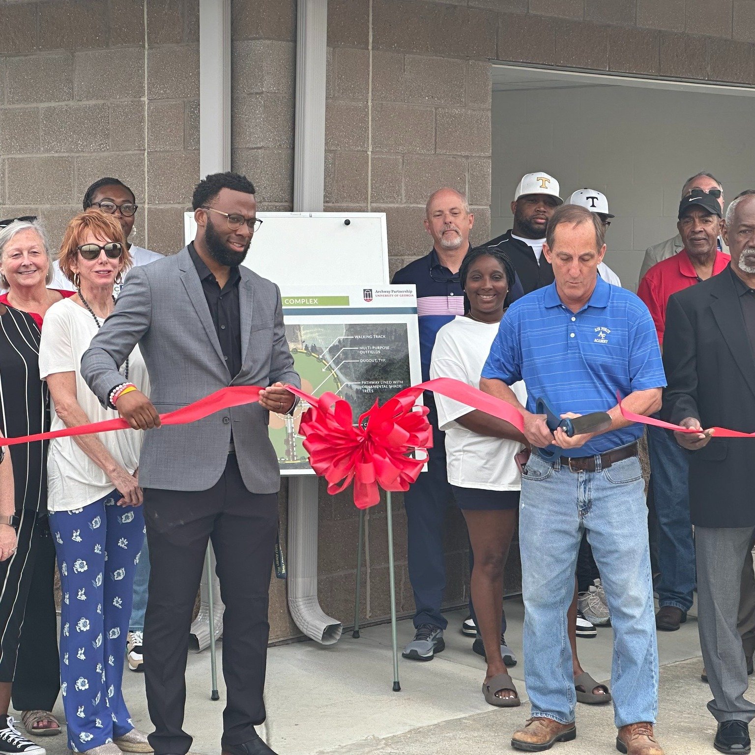 Congratulations to McDuffie County  the Thomson McDuffie Rec Department on a successful ribbon cutting for their new scoring tower today! This is one of many @archwaypartnership  projects in our community and made possible by SPLOST!