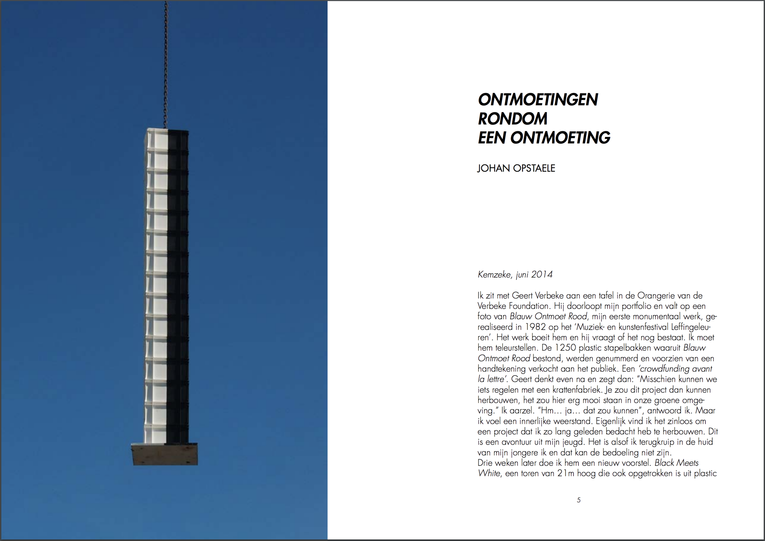 Preview dubbele pagina uit de Black Meets White publicatie van 80 pagina’s.